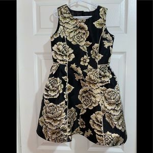 Perfect for the Holidays! Gold embellished black dress